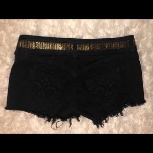 Black shorts with golden rim